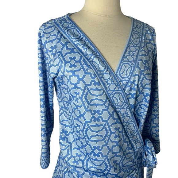 Gretchen Scott Blue Wrap it Up Jersey Dress - Picture 2 of 5